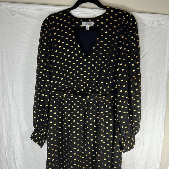 black gold polka dot dress Nellie Mini Dress | Brown Polka Dot | Womens main image 1